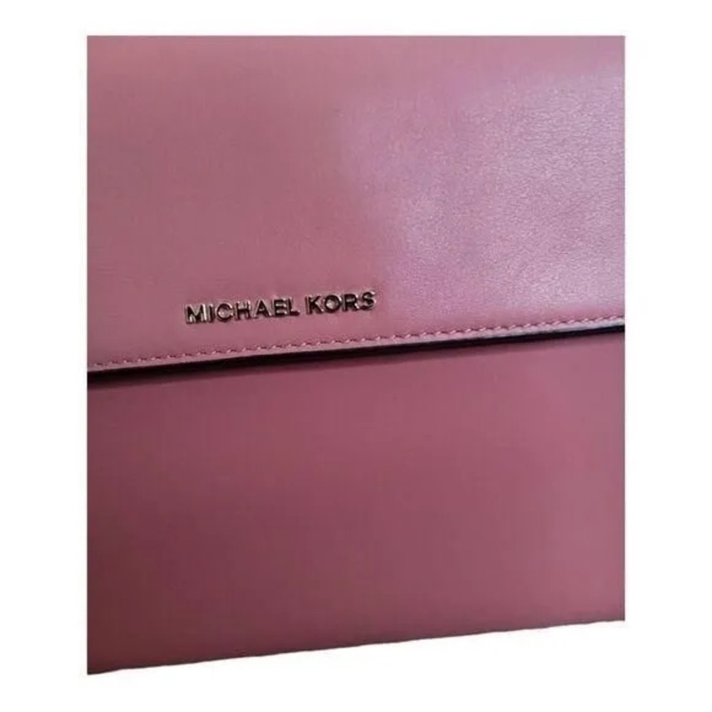 Michael Kors Rose Pink Jasmine Satchel Purse Quiet Luxury Structured Leather Bag - Picture 12 of 14